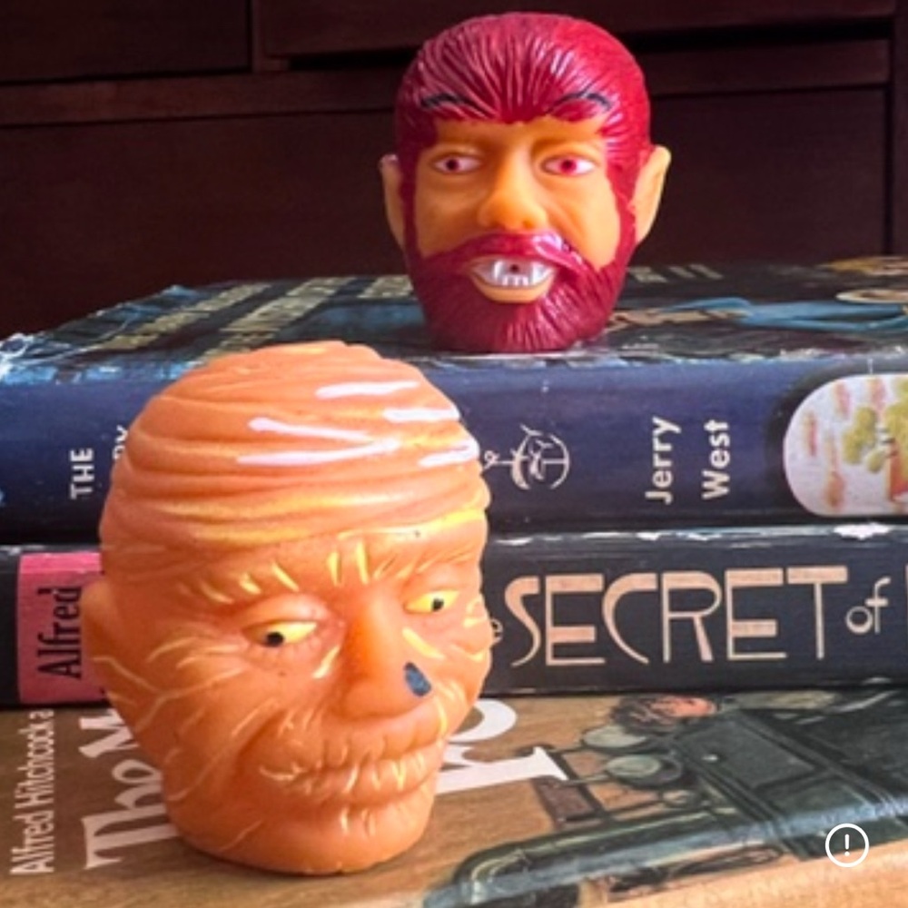 Vintage Universal Monsters Wolfman and Mummy Squirters Pencil Toppers